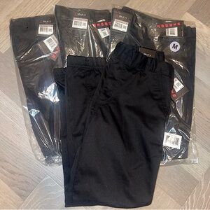 NEW x4 Boys Black Medium School Uniform/Dress Pants Slim Fit Cotton Stretch